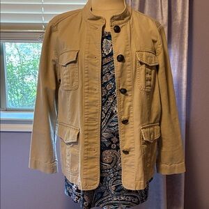 Talbots Tan Button-Up Utility Jacket